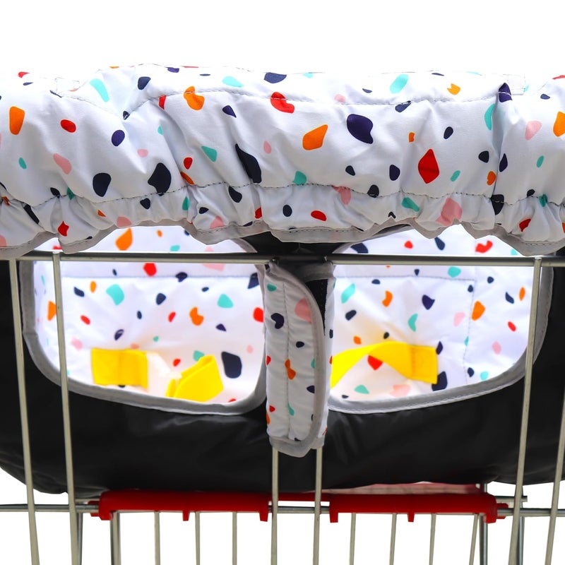 Gowraps 2-in-1 Shopping Cart and High Chair Cover-Grocery Cart Cover for Babies Toddlers Infants Resturant Highchair Cover-Padded Folds to Portable Pouch for Baby Boy Girl (Art) - Image 4